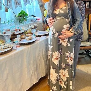 Maternity friendly maxi dress